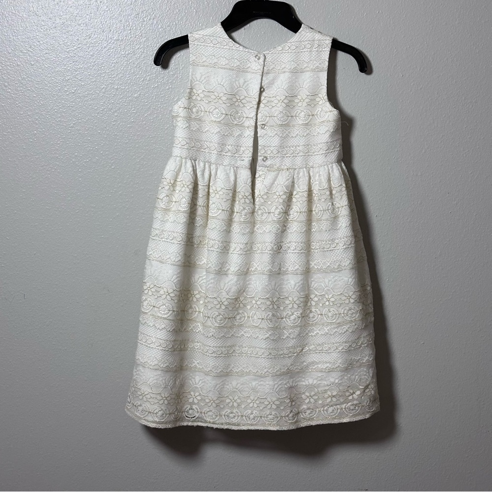 Laura Ashley Girls Lace Party White/Beige Dress size 6 - Picture 4 of 7